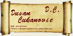 Dušan Čukanović vizit kartica